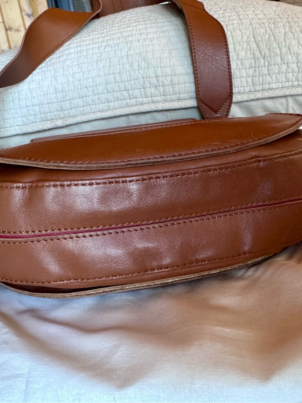 Hammitt Kayce saddle bag crossbody in cognac brown with silver - Picture 11 of 15